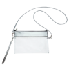 Game Day Clear Wristlet Pouch Metallic Silver Trim