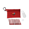 Full Color Deluxe Golf Kit in Zippered Pouch Red