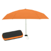 37" Arc Telescopic Folding Travel Umbrella With Eva Case Orange