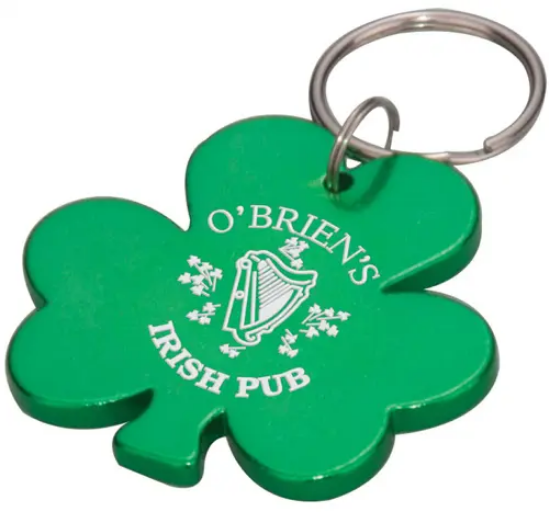 Picture of Aluminum Engraved Shamrock Shape Key Chain