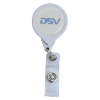 No-Twist Round Retractable Badge Reels w/ Bulldog Clip Royal White